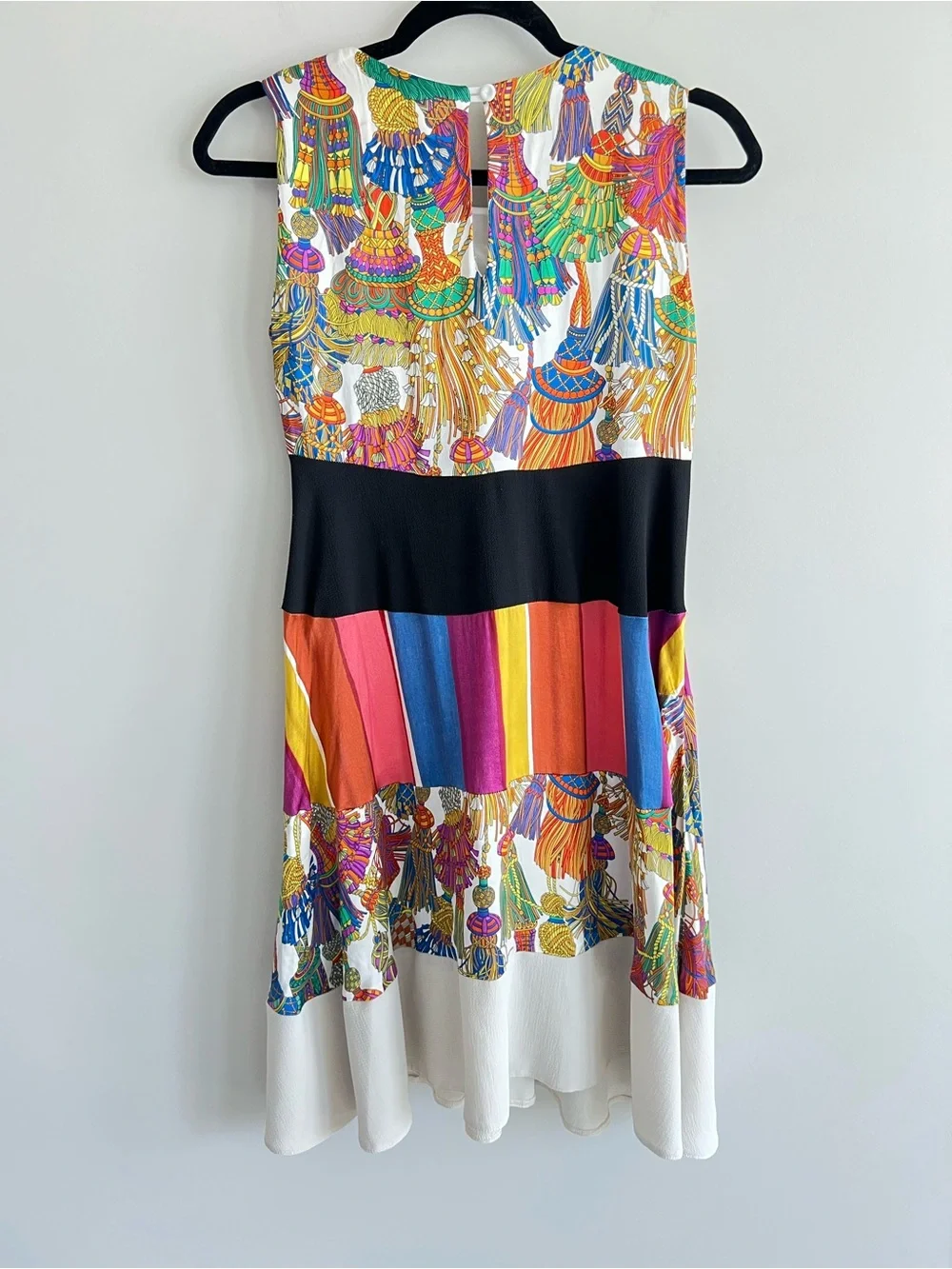 Shirtaporter multi colored silk sleeveless floral striped dress size small It 40